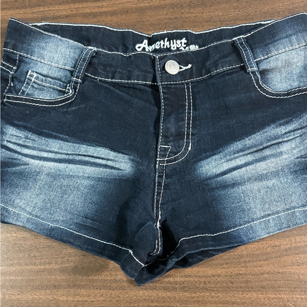 Amethyst Jeans Dark Wash Denim Shorts - Picture 3 of 5